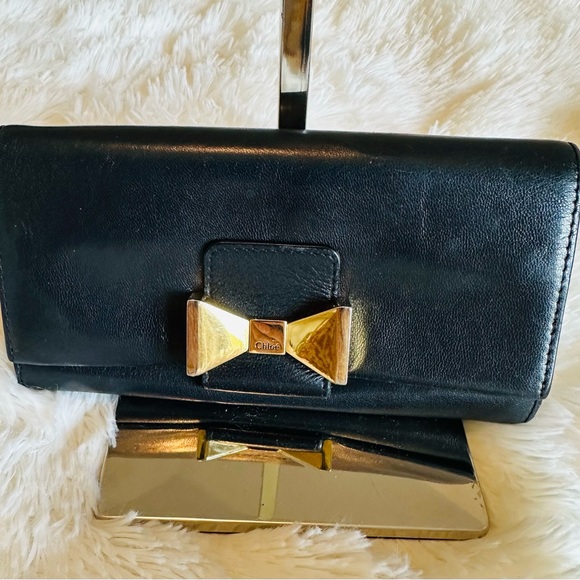 Chloe Black and Gold Women's Wallet - Picture 1 of 11